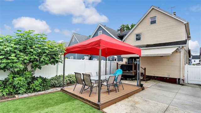 17111 Bagley Ave, Flushing, NY 11358 - view of patio / terrace with a wooden deck and outdoor dining space