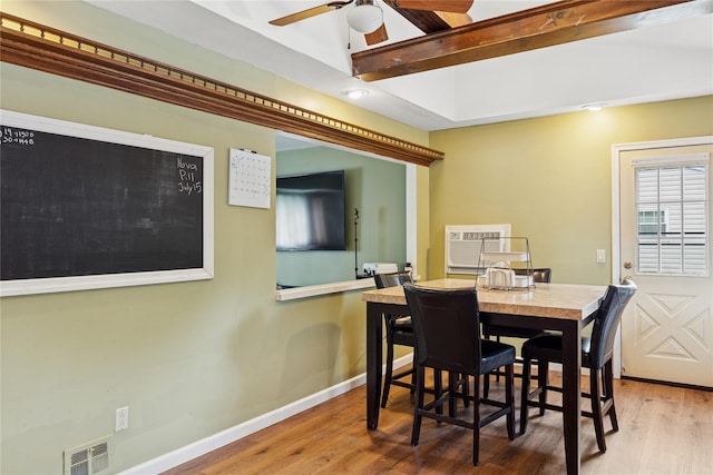 18 Berkeley Ave, Selden, NY 11784 - dining area with wood finished floors and ceiling fan