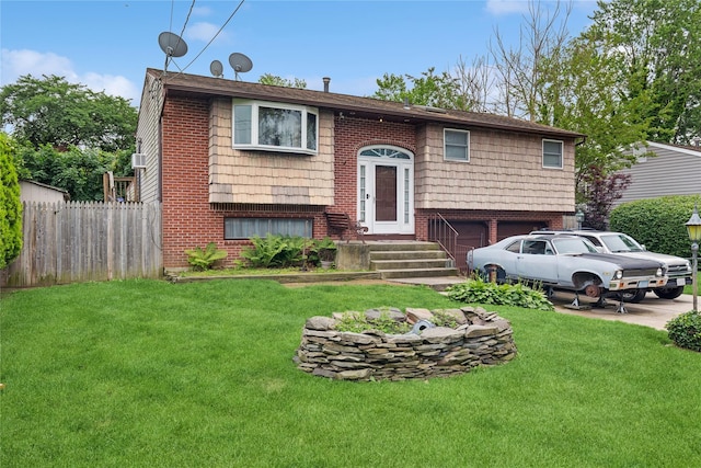 18 Berkeley Ave, Selden, NY 11784 - bi-level home featuring an attached garage, brick siding, and driveway
