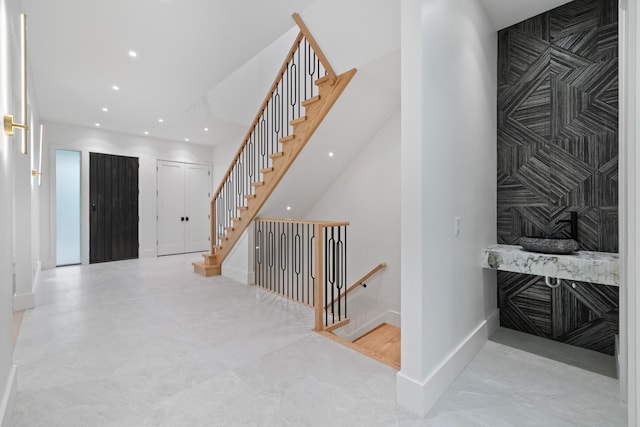 15 Gilda Ct, Spring Valley, NY 10977 - stairs with recessed lighting and baseboards