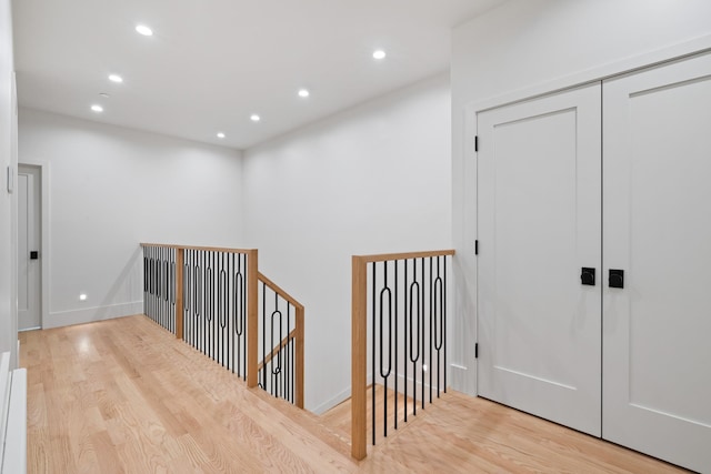 15 Gilda Ct, Spring Valley, NY 10977 - hall with an upstairs landing, wood finished floors, and recessed lighting