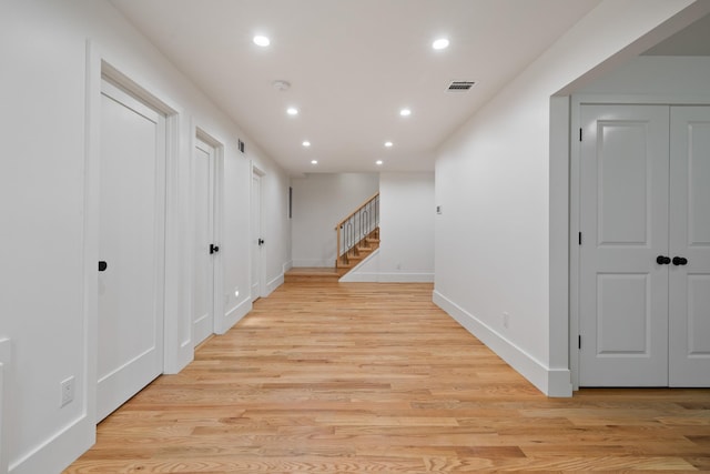 15 Gilda Ct, Spring Valley, NY 10977 - corridor featuring recessed lighting, stairs, and light wood finished floors