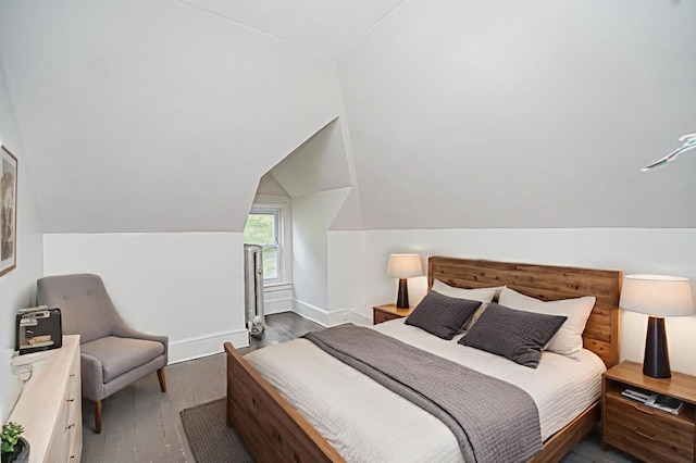 335 E 18th St, Brooklyn, NY 11226 - bedroom with wood finished floors and vaulted ceiling