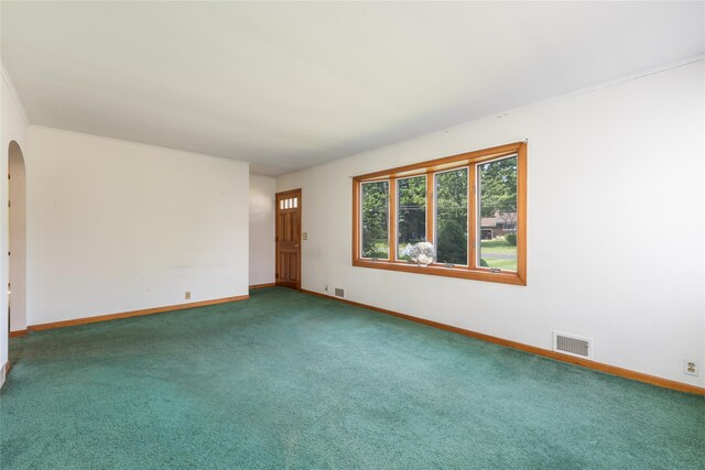 3000 Pequash Ave, Cutchogue, NY 11935 - unfurnished room with arched walkways and carpet floors