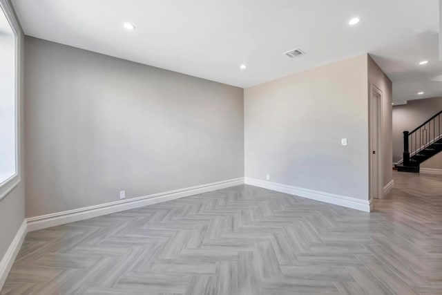 589 Old Bridge Rd, Northport, NY 11768 - empty room featuring stairs and recessed lighting