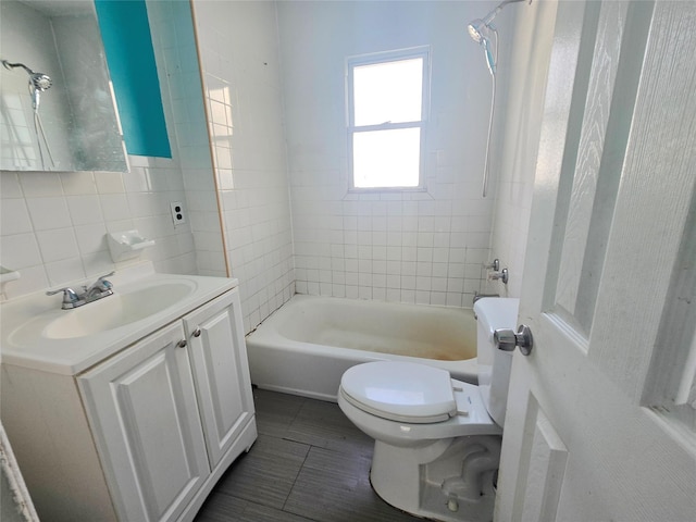 33 Thorne Ave, Hempstead, NY 11550 - full bathroom with vanity, tub / shower combination, and tile walls