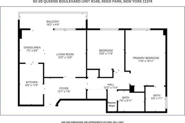92-29 Queens Blvd Unit 14B, Rego Park, NY 11374 - view of room layout