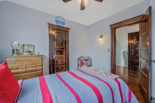 33 S Bay Ave, Amityville, NY 11701 - bedroom featuring wood finished floors and ceiling fan