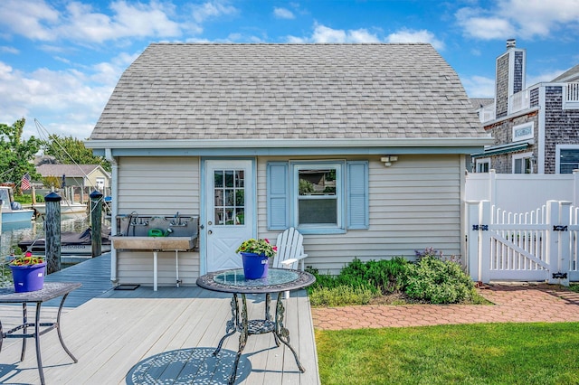33 S Bay Ave, Amityville, NY 11701 - wooden deck with a gate