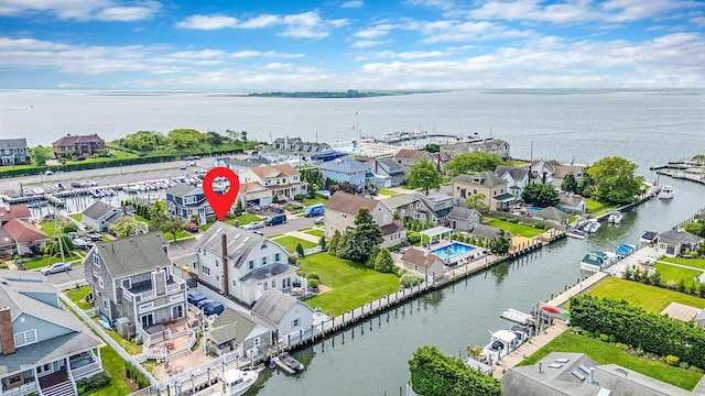 33 S Bay Ave, Amityville, NY 11701 - aerial perspective of suburban area with a nearby body of water