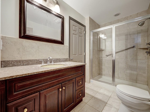 285 Hill Rd, Goshen, NY 10940 - bathroom featuring vanity, a shower stall, and tile patterned flooring