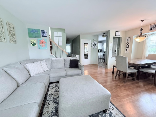 5 Petersen Ct Unit 5, West Babylon, NY 11704 - living room with light wood-type flooring and stairway