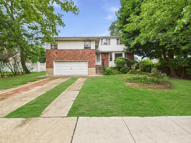 811 Bellmore Ave, East Meadow, NY 11554 - view of front of house with concrete driveway, brick siding, and a garage
