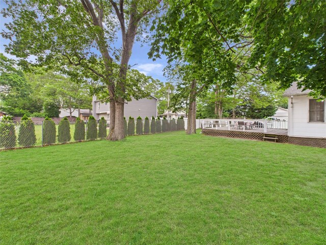 237 Donald Blvd, Holbrook, NY 11741 - view of yard with a wooden deck
