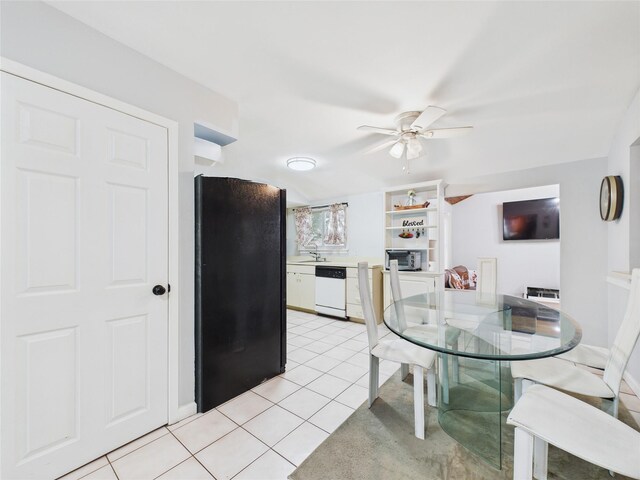 237 Donald Blvd, Holbrook, NY 11741 - dining room featuring a ceiling fan, light tile patterned floors, and bar area