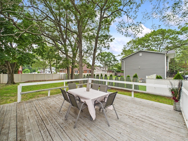 237 Donald Blvd, Holbrook, NY 11741 - deck featuring outdoor dining space and a fenced backyard