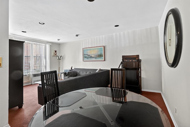355 Bronx River Rd Unit 4B, Yonkers, NY 10704 - dining room with radiator and recessed lighting