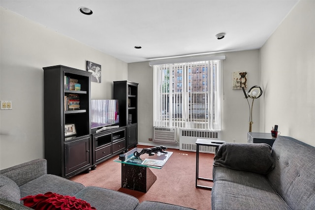 355 Bronx River Rd Unit 4B, Yonkers, NY 10704 - living area featuring radiator heating unit and carpet floors