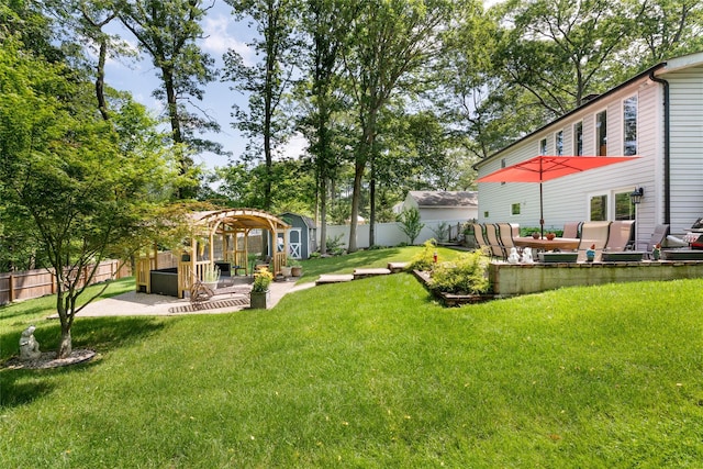 22 Woodchuck Ln, East Setauket, NY 11733 - fenced backyard featuring a patio and outdoor lounge area