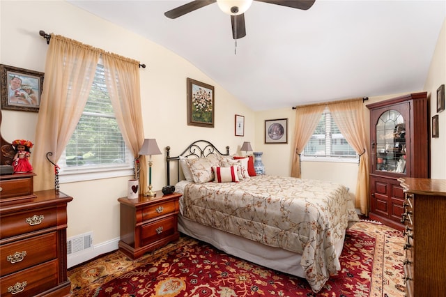 22 Woodchuck Ln, East Setauket, NY 11733 - bedroom with vaulted ceiling and ceiling fan