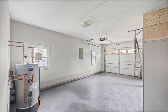 16 Melvin Ave, Farmingville, NY 11738 - garage with water heater, electric panel, and a garage door opener
