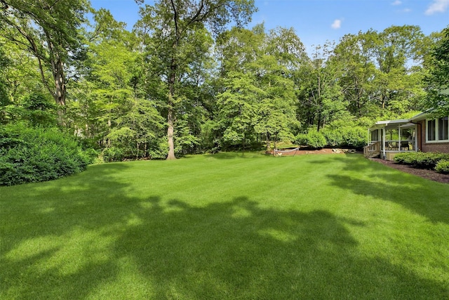 294 Colonel Greene Rd, Yorktown Heights, NY 10598 - view of green lawn featuring a sunroom