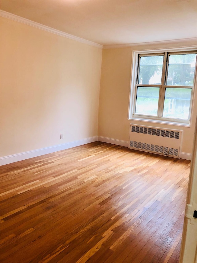 1296 Midland Ave Unit A3, Yonkers, NY 10704 - spare room featuring radiator, crown molding, and light wood-style floors