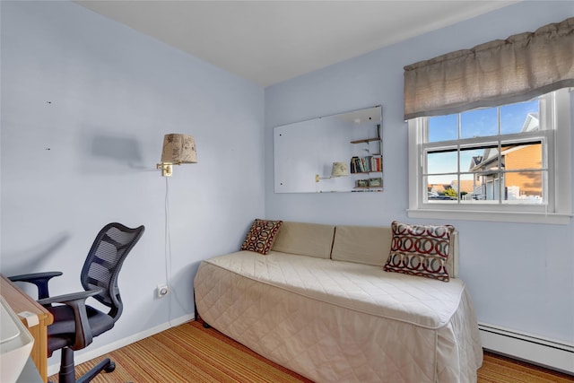 138 Sequams Ln E, West Islip, NY 11795 - office area with baseboard heating and baseboards