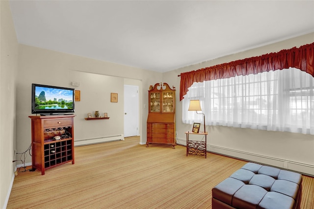 138 Sequams Ln E, West Islip, NY 11795 - sitting room featuring baseboard heating and a baseboard heating unit