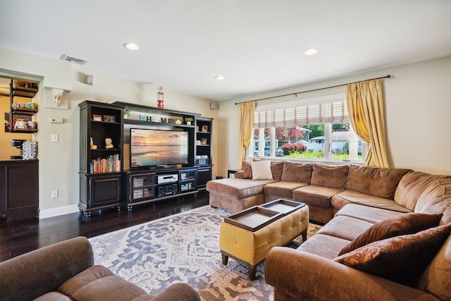 17 Sterling Dr, Lake Grove, NY 11755 - living area featuring wood finished floors and recessed lighting