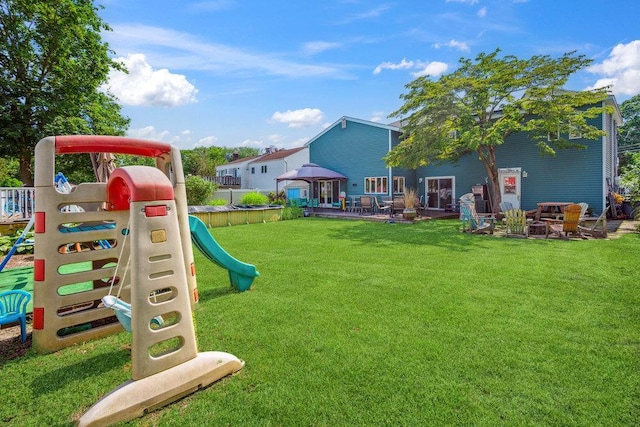 17 Sterling Dr, Lake Grove, NY 11755 - view of playground with a lawn and a gazebo