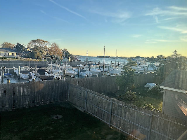184 Sumpwams Ave, Babylon, NY 11702 - fenced backyard with a water view and a dock