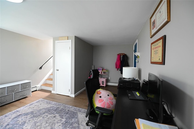 184 Sumpwams Ave, Babylon, NY 11702 - office space with wood finished floors and a baseboard heating unit