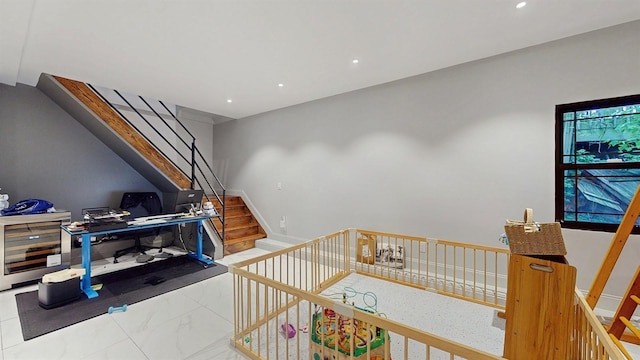 17 Arthur Pl, Yonkers, NY 10701 - stairway with recessed lighting and marble finish flooring