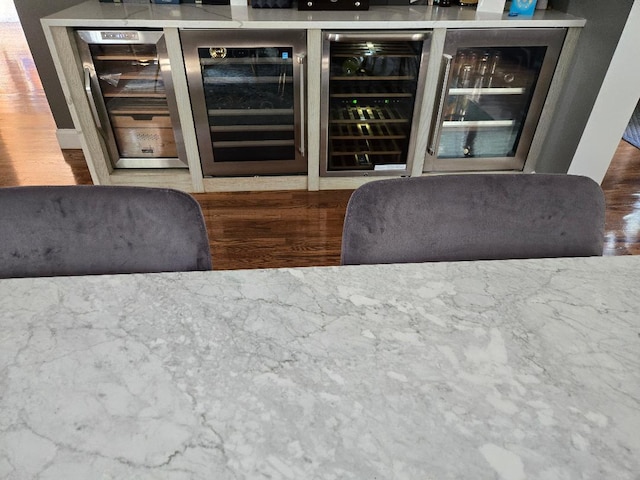 17 Arthur Pl, Yonkers, NY 10701 - detailed view of wood finished floors and beverage cooler