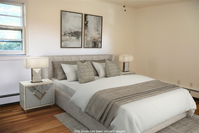 19 Edna Dr, Syosset, NY 11791 - bedroom with wood finished floors and a baseboard radiator