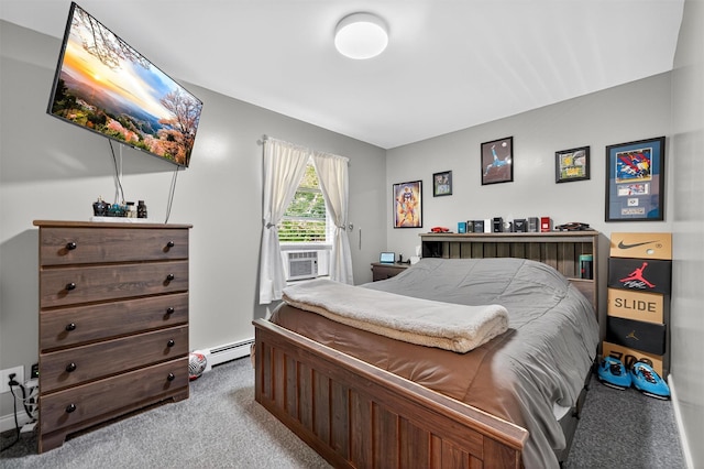 97 Pittaluga Dr, Monticello, NY 12701 - carpeted bedroom with cooling unit and baseboard heating