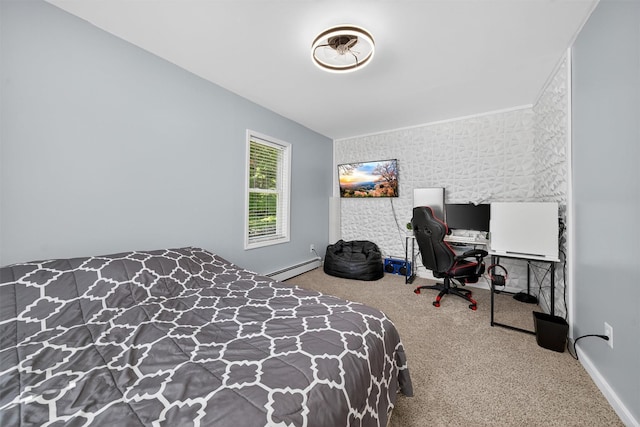 97 Pittaluga Dr, Monticello, NY 12701 - carpeted bedroom featuring baseboard heating and a desk
