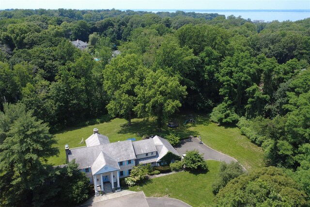 8 Danton Ln S, Locust Valley, NY 11560 - aerial view of property and surrounding area with a forest