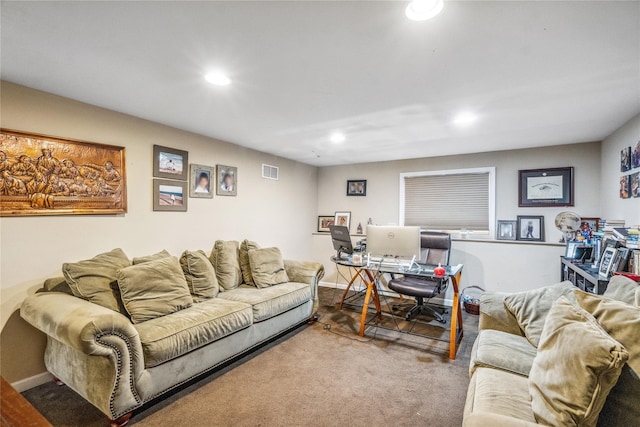 58 Circle Dr, Syosset, NY 11791 - carpeted living area featuring recessed lighting and baseboards