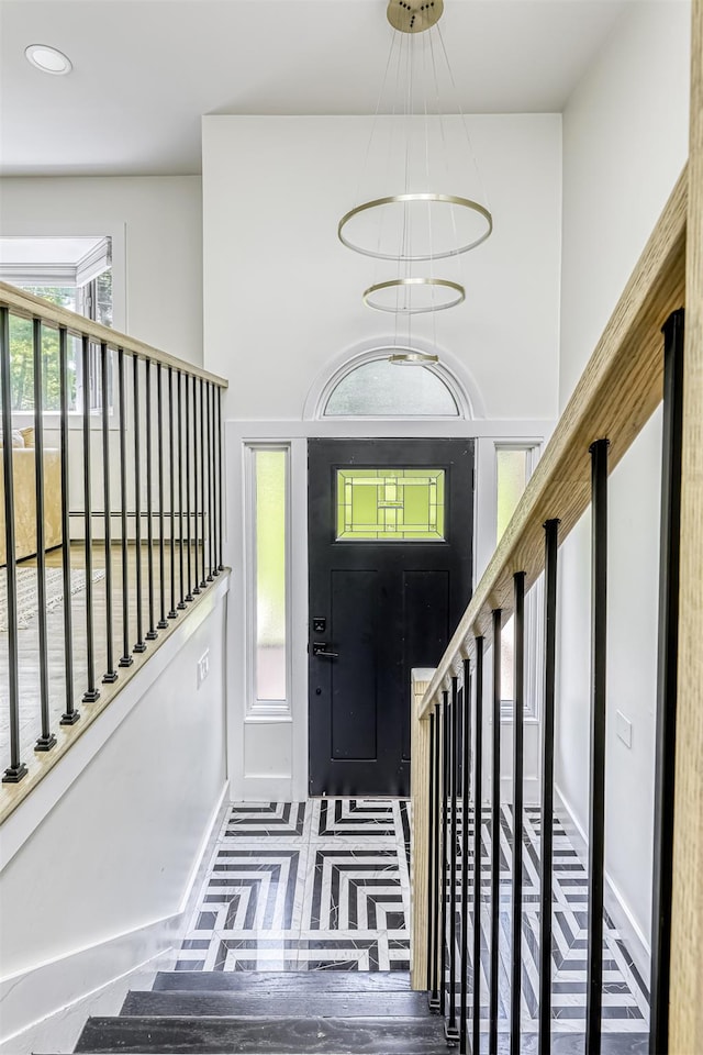 17 Onderdonk Rd, Suffern, NY 10901 - foyer entrance featuring stairs and baseboards