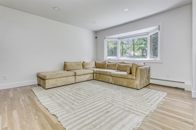 17 Onderdonk Rd, Suffern, NY 10901 - living room with a baseboard radiator, light wood-style floors, and recessed lighting