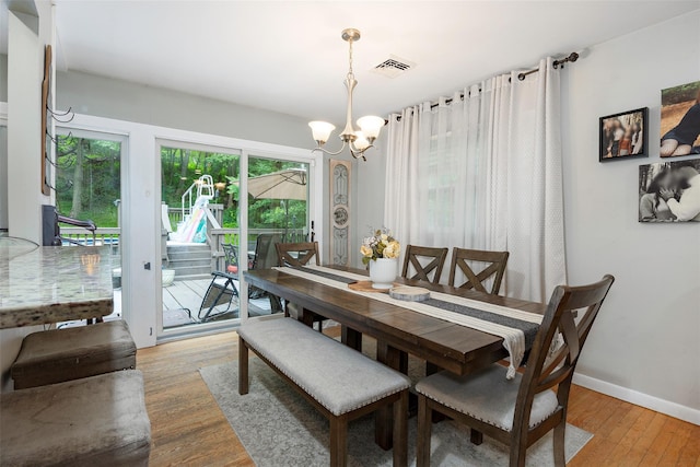 20 Honeymoon Ln, Poughkeepsie, NY 12603 - dining space featuring a chandelier and light wood-type flooring