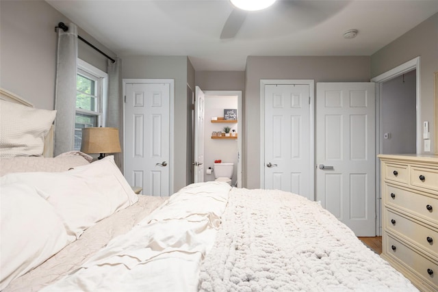 20 Honeymoon Ln, Poughkeepsie, NY 12603 - bedroom featuring a ceiling fan and wood finished floors