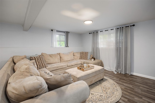 20 Honeymoon Ln, Poughkeepsie, NY 12603 - living room with wood finished floors and beamed ceiling