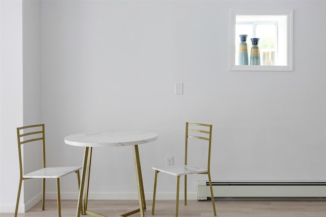 47 Clay Hill Rd, Tivoli, NY 12583 - dining space featuring a baseboard radiator and wood finished floors