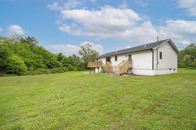 47 Clay Hill Rd, Tivoli, NY 12583 - back of house with stairs, a deck, and a yard