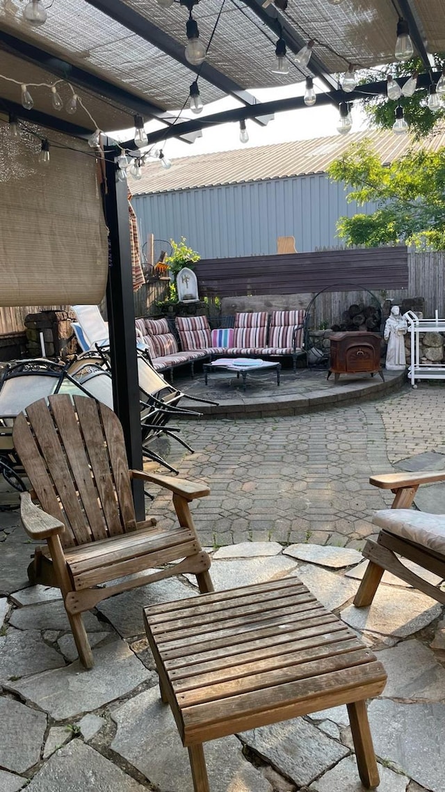 31 N Wayne Ave, West Haverstraw, NY 10993 - view of patio with a jacuzzi, a ceiling fan, and outdoor lounge area