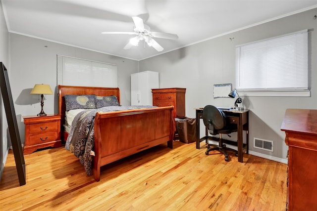 5 Medford Pl, Nanuet, NY 10954 - bedroom with crown molding, wood finished floors, a desk, and ceiling fan