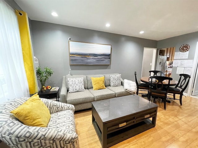 252-23 63rd Ave Unit 1081, Little Neck, NY 11362 - living area featuring light wood-style floors and recessed lighting
